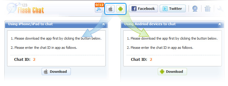 Mobile App Setting, 123 Flash Chat