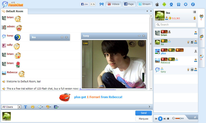 Minimizable Video Window of 123FlashChat