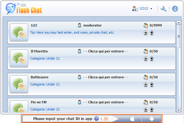 mobile chat ad, 123 flash chat