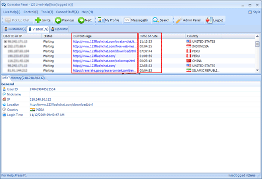 123 Live Help Track Visitor Footprints. Live Support Software, Live Chat Hosting, Online Chat, Live Help Chat