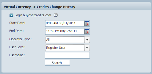 Credits Change History of 123 Flash Chat, Chat Software Credits Change History of 123 Flash Chat, Chat Software
