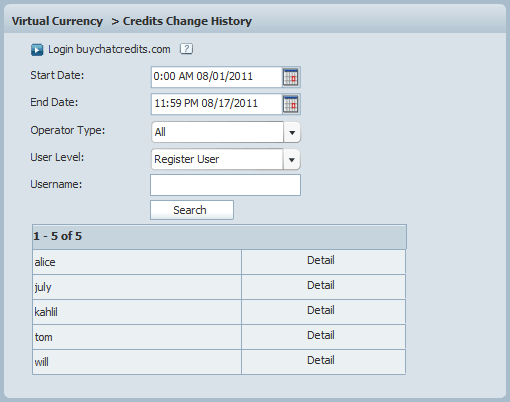 Search Results of Credits Change History of 123 Flash Chat, Chat Software Search Results of Credits Change History of 123 Flash Chat, Chat Software